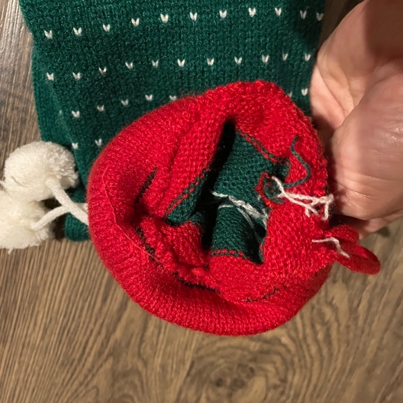 Vintage Christmas Handmade Knit Snowman Sweater Stocking - Picture 4 of 6